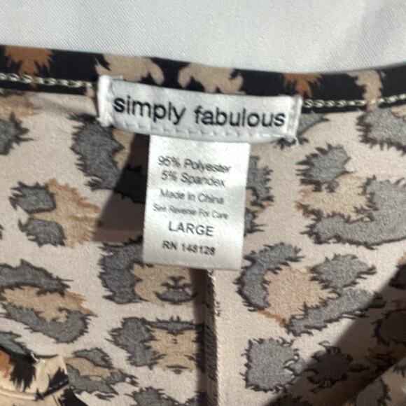 Simply Fabulous Romper Large Sleepwear romantic feathers animal print SOFTNWT - Picture 7 of 7